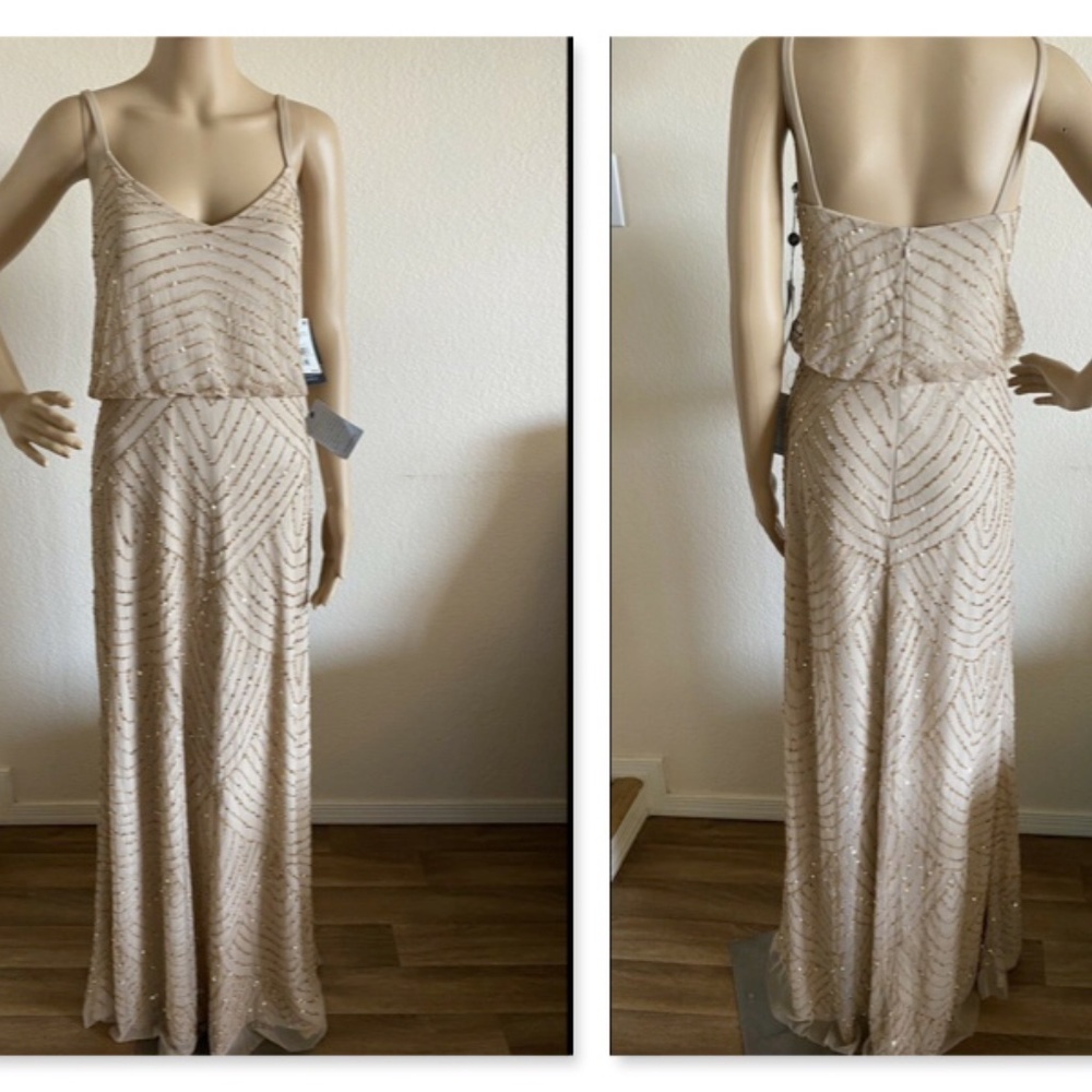 Adrianna Papell Embellished Blouson Gown 14 - Picture 5 of 8